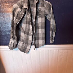 🩵 Shaun White Gray Plaid Kids Casual Shirt